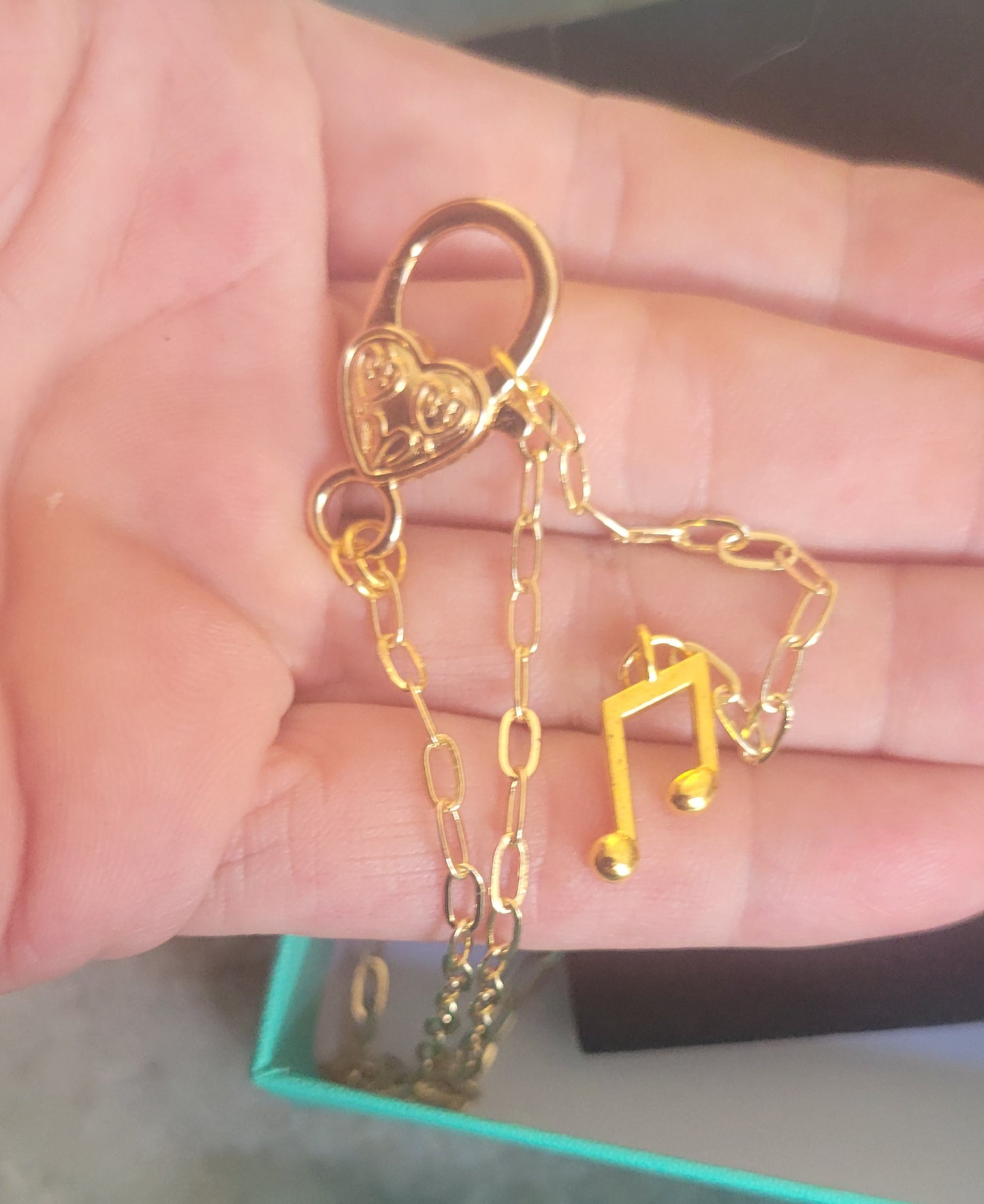 "THE WORLD" Fancy  Handmade Tarot Necklace  by Ui'Cathain Celtic Designs - With Music note Charm- Adjustable  Golden - Tartarian Treasures & Trinkets