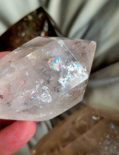 AAA ENHYDRO Large Clear RAINBOW HERKIMER Diamond,  1 Large Air Bubble/Moving Water Crystal Clear Transparent  Syracuse NY 105g - Tartarian Treasures & Trinkets