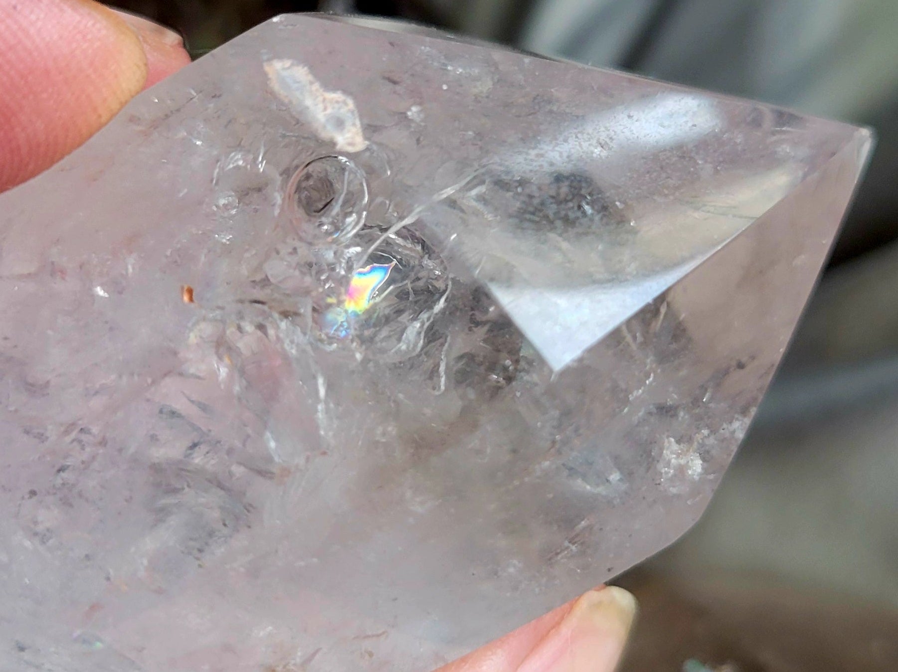 AAA ENHYDRO Large Clear RAINBOW HERKIMER Diamond,  1 Large Air Bubble/Moving Water Crystal Clear Transparent  Syracuse NY 105g - Tartarian Treasures & Trinkets