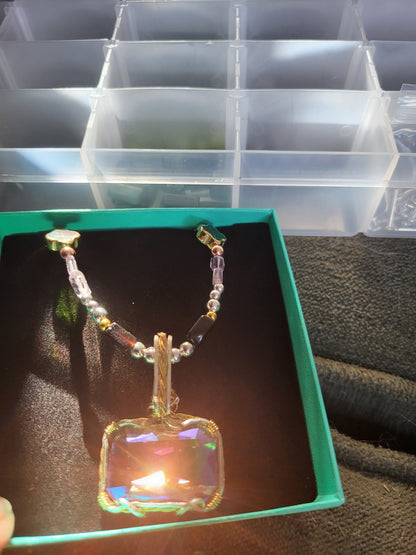 Handmade Lithuanian Crystal +Gemstone Necklace-Ui'Cathain Celtic Designs Original - Tartarian Treasures & Trinkets