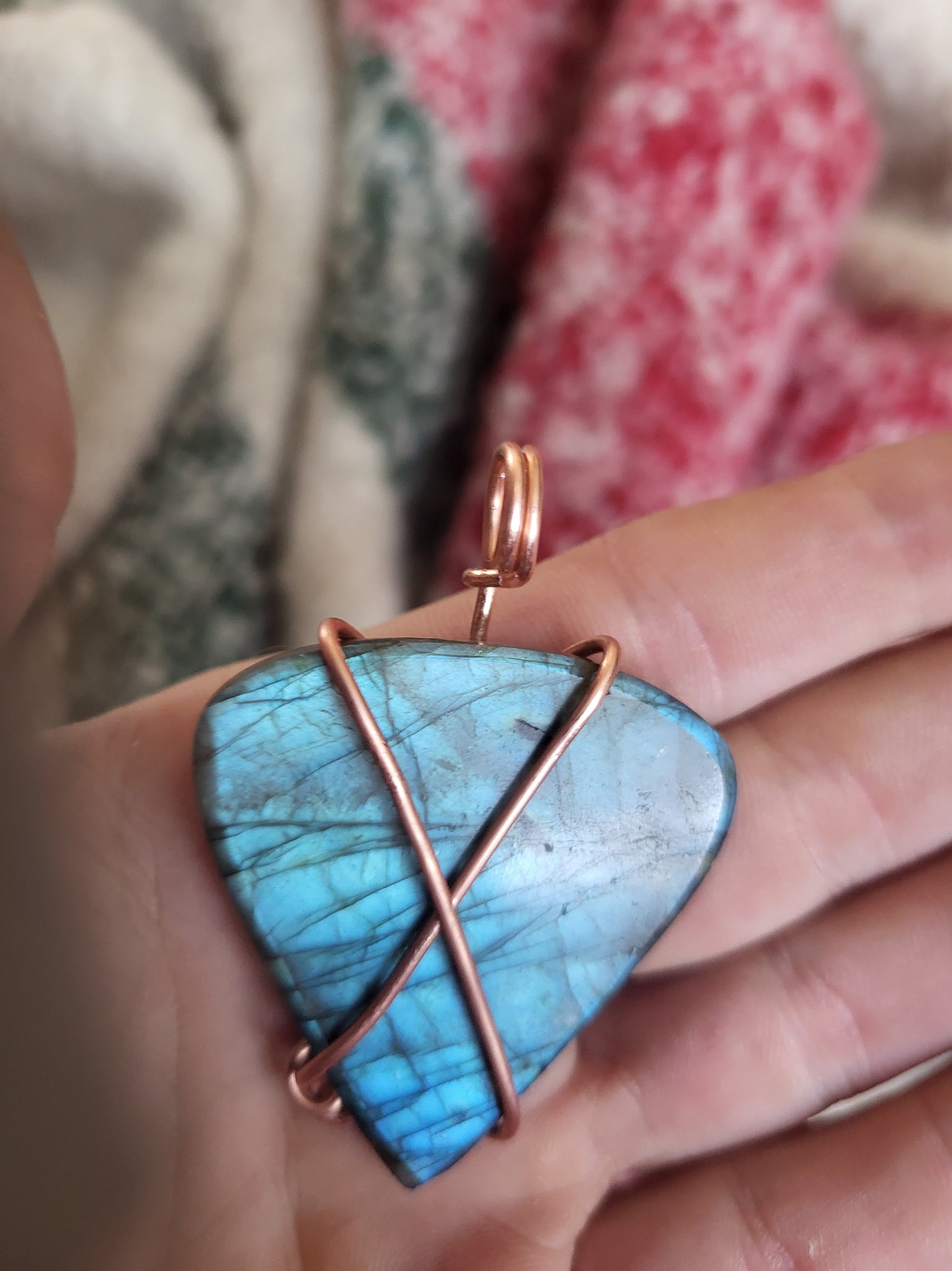 94ct AAAAA Rare Turquoise FIRE Canadian Labradorite- Gemstone Collection 963hz  Protected Pendant - Tartarian Treasures & Trinkets