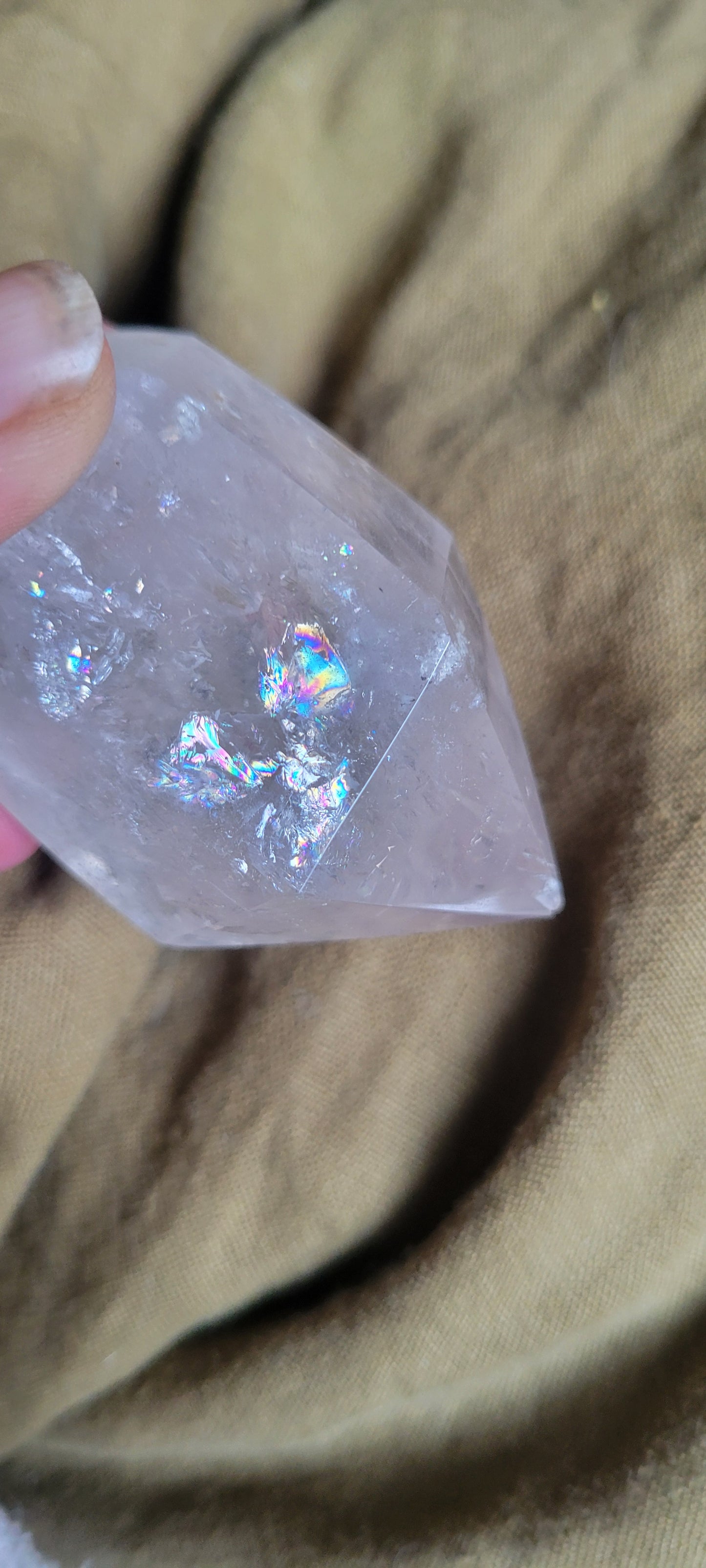 AAA ENHYDRO Large Clear RAINBOW HERKIMER Diamond,  1 Large Air Bubble/Moving Water Crystal Clear Transparent  Syracuse NY 105g - Tartarian Treasures & Trinkets