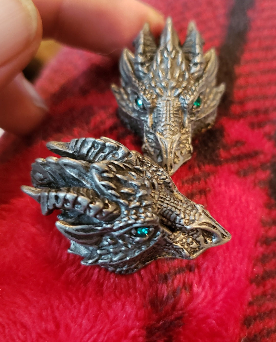 Silver DRAGON Head Metal Pendant w 22 inch silvery chain Detailed nice viking gift - Tartarian Treasures & Trinkets