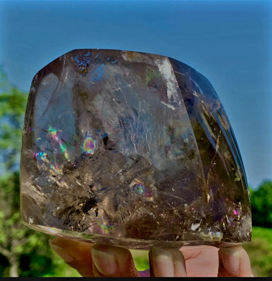AAA Huge Gorgeous RAINBOW Natural Brazilian SMOKY CITRINE Quartz Crystal Clear Transparent specimen 2.48lb Record Keeper - Tartarian Treasures & Trinkets