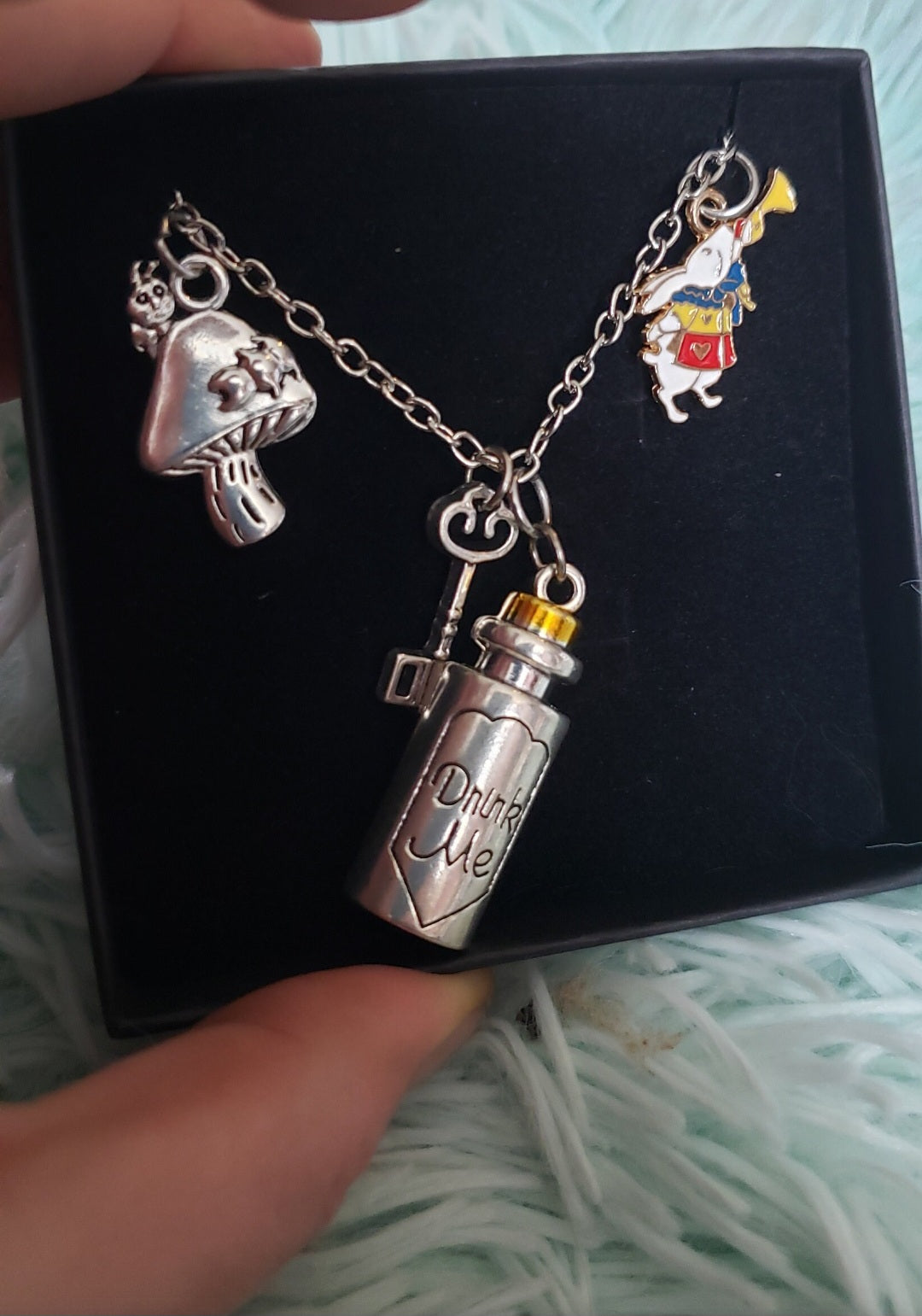 Alice Wonderland Charm Pendants w  2 sided Hookah Caterpillar on Mushroom = Original Ui'Cathain Celtic Design - Tartarian Treasures & Trinkets