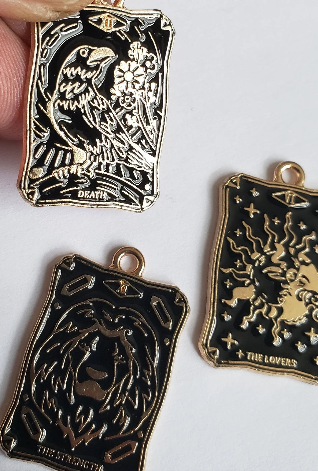 Finely Detailed, High Quality Colored Enamel TAROT Card Pendants!