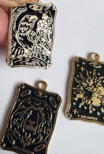 Finely Detailed, High Quality Colored Enamel TAROT Card Pendants!