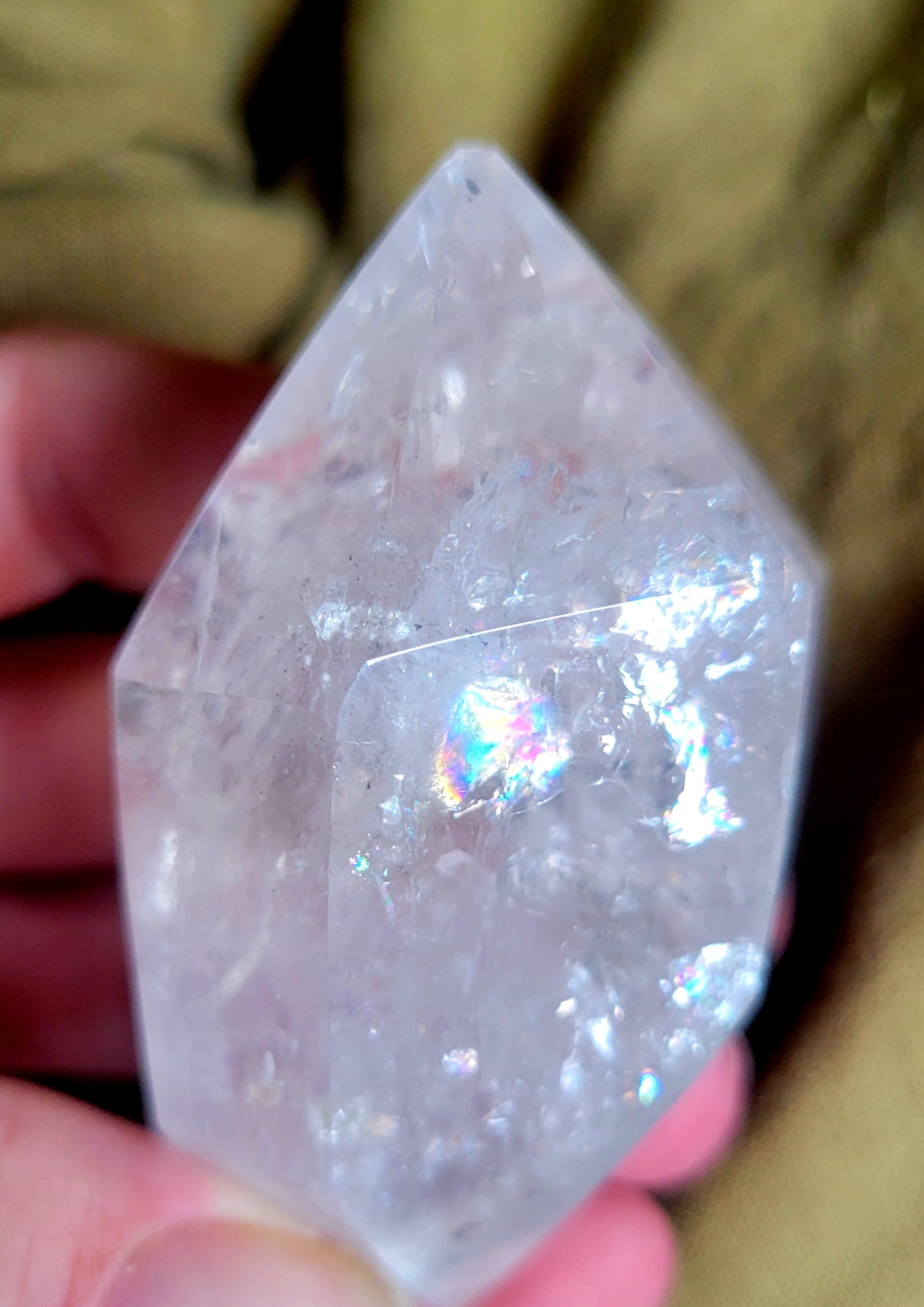 AAA ENHYDRO Large Clear RAINBOW HERKIMER Diamond,  1 Large Air Bubble/Moving Water Crystal Clear Transparent  Syracuse NY 105g - Tartarian Treasures & Trinkets