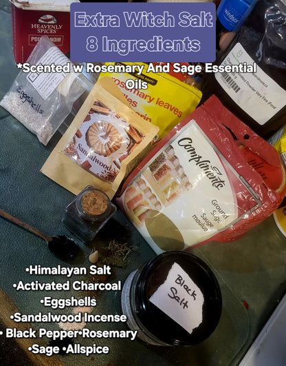 Advanced Witch Salt-8 Ingredients, Scented w Hungarian Rosemary & Sage Dalmation - Tartarian Treasures & Trinkets