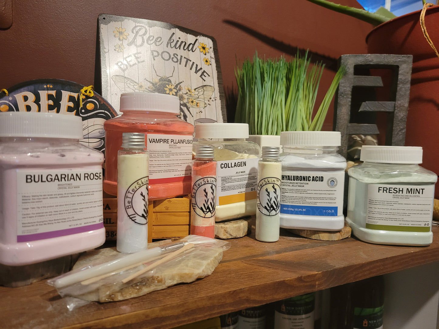 Mini Kit-DIY 3  Different Masks in 1- Collagen & Hyaluronic Acid Powder Mask + 50ml Clear Healing Watery Oils!