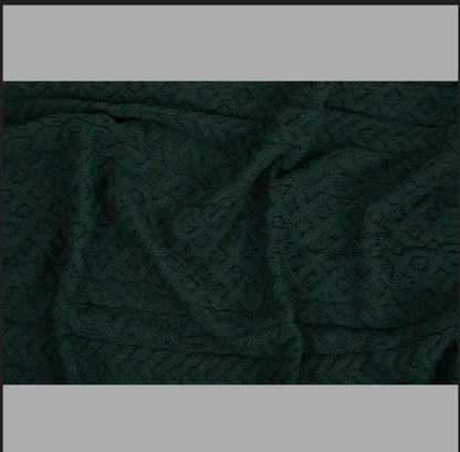 Luxurious 100% Soft No Itch- Merino Wool - Heavy Cable Knit Throw 42" x 62"