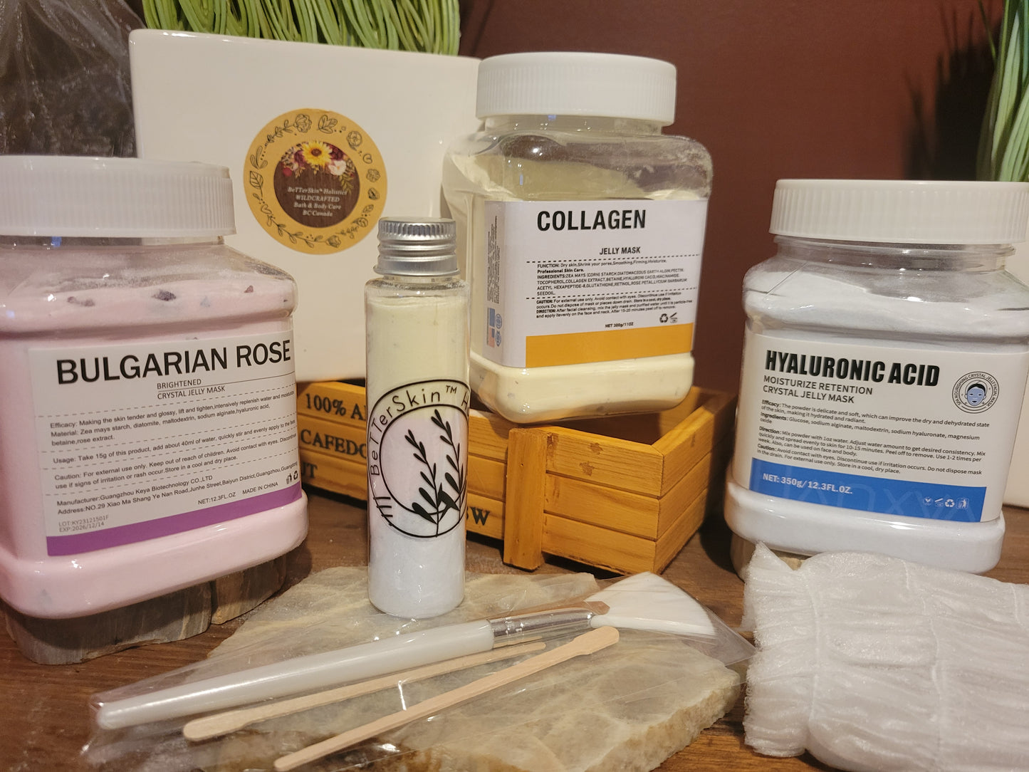 Mini Kit-DIY 3  Different Masks in 1- Collagen & Hyaluronic Acid Powder Mask + 50ml Clear Healing Watery Oils!