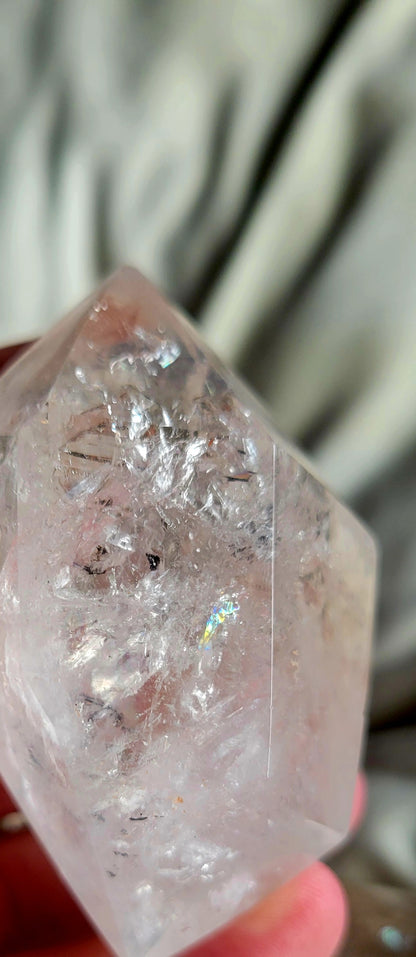 AAA ENHYDRO Large Clear RAINBOW HERKIMER Diamond,  1 Large Air Bubble/Moving Water Crystal Clear Transparent  Syracuse NY 105g - Tartarian Treasures & Trinkets