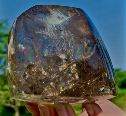 AAA Huge Gorgeous RAINBOW Natural Brazilian SMOKY CITRINE Quartz Crystal Clear Transparent specimen 2.48lb Record Keeper - Tartarian Treasures & Trinkets