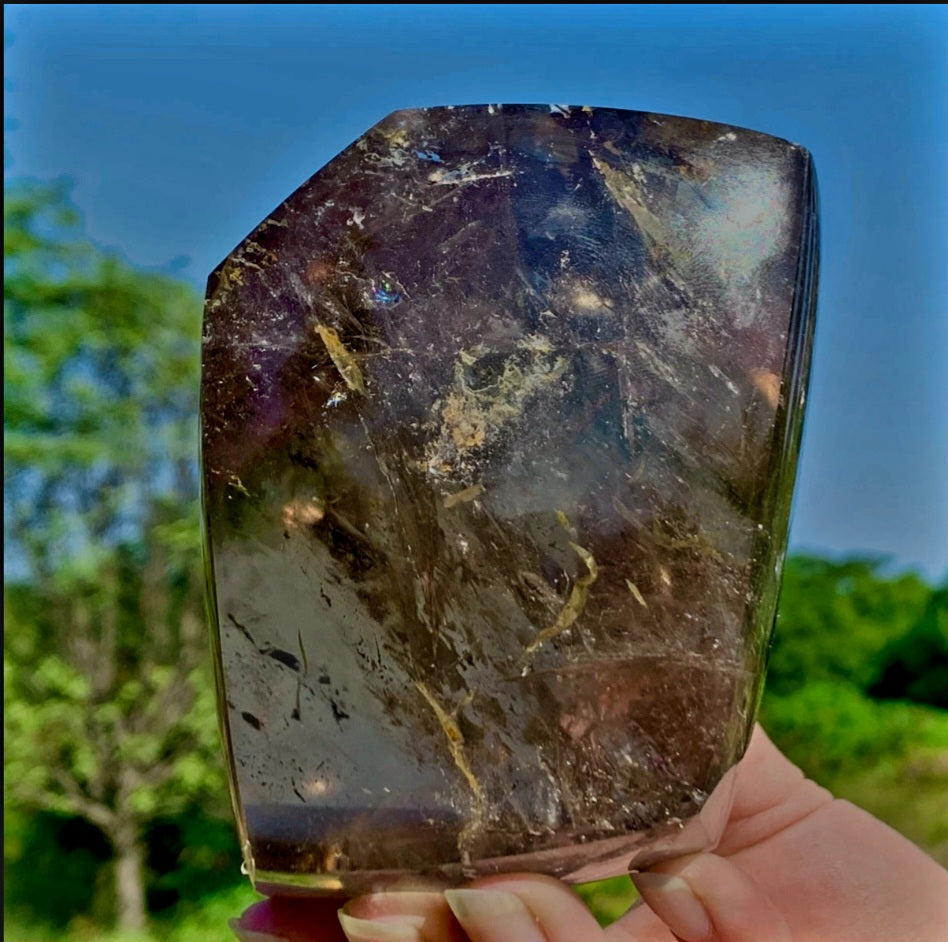 AAA Huge Gorgeous RAINBOW Natural Brazilian SMOKY CITRINE Quartz Crystal Clear Transparent specimen 2.48lb Record Keeper - Tartarian Treasures & Trinkets
