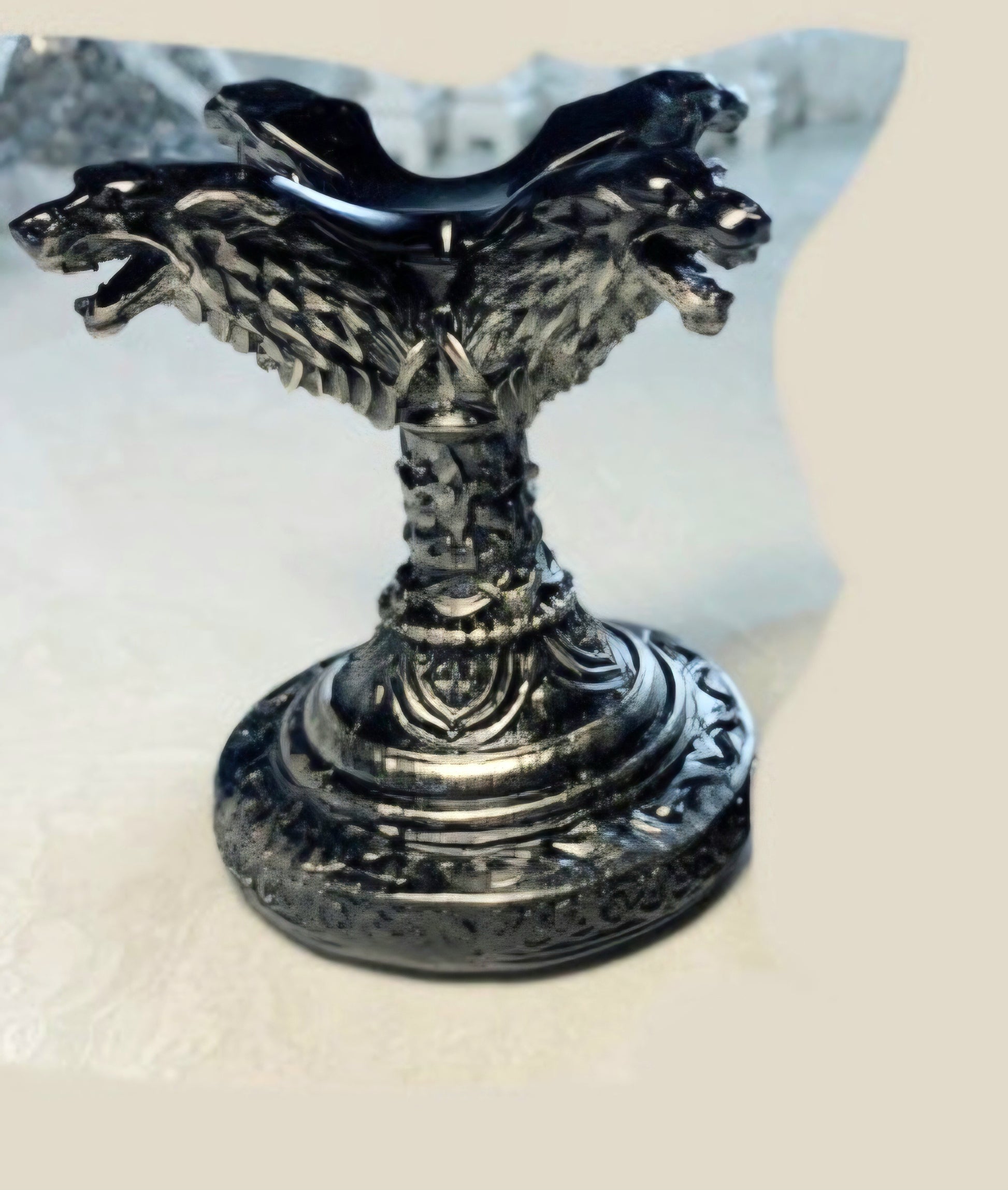 Crystal Ball Stands  Sturdy Base Wolf Or Dragon Head  Craft Resin  Gothic Medieval - Tartarian Treasures & Trinkets