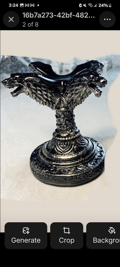 Crystal Ball Stands  Sturdy Base Wolf Or Dragon Head  Craft Resin  Gothic Medieval - Tartarian Treasures & Trinkets